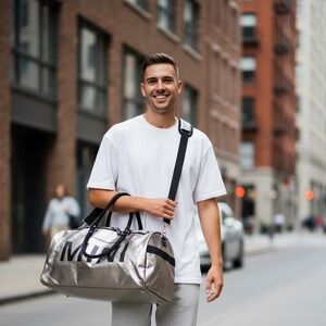 ✨ Rare Authentic MINI Silver Duffle Bag ✨